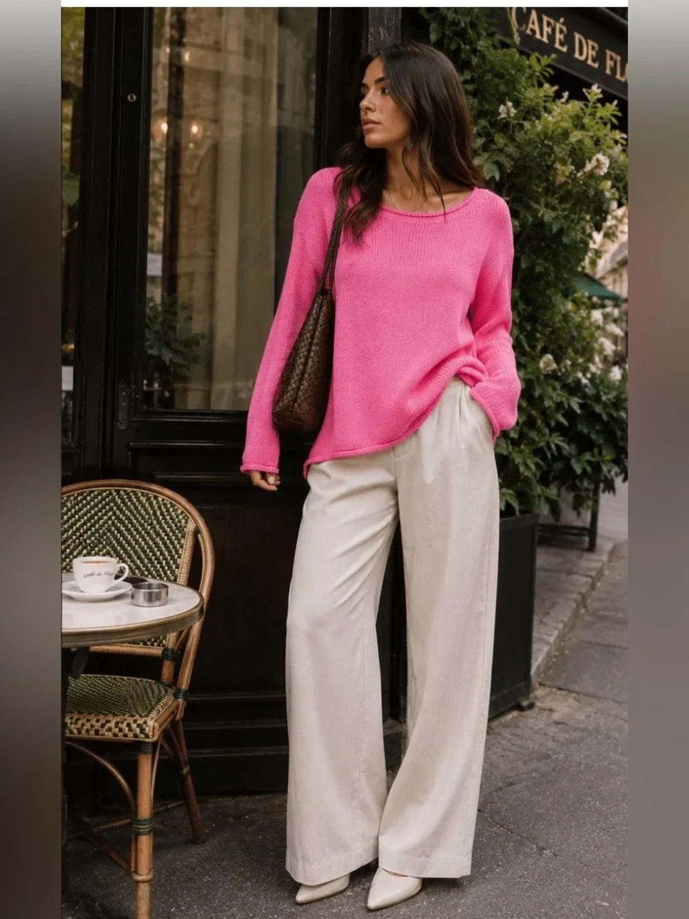 Pink High‑Low Knit Sweater NWT | Medium • Soft Acrylic • Long Sleeve Pullover